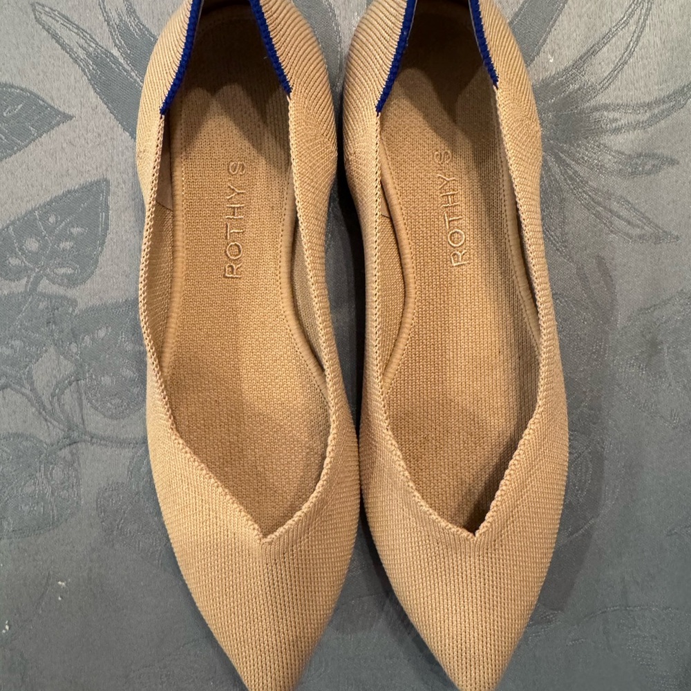 Rothy's Camel Pointed Toe Ballet Flats